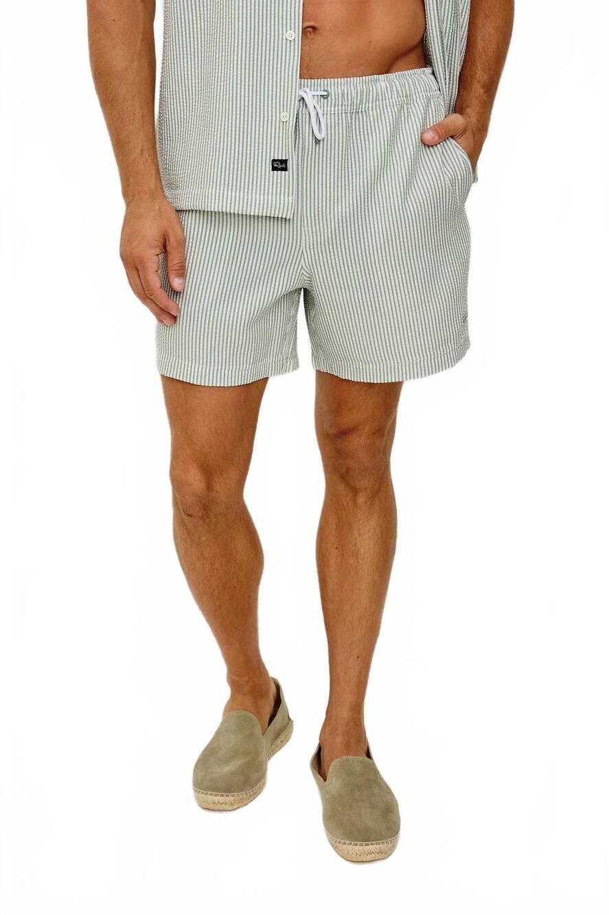 NEW RAILS la brea swimsuit in sage white seersucker
